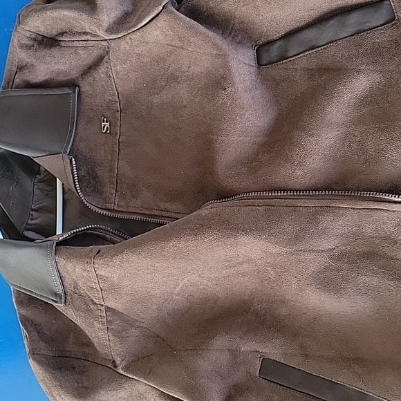 Brown faux suede size xl jacket - Picture 1 of 2
